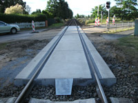 BÜ Kremmen nach dem Umbau der Gleisanlage